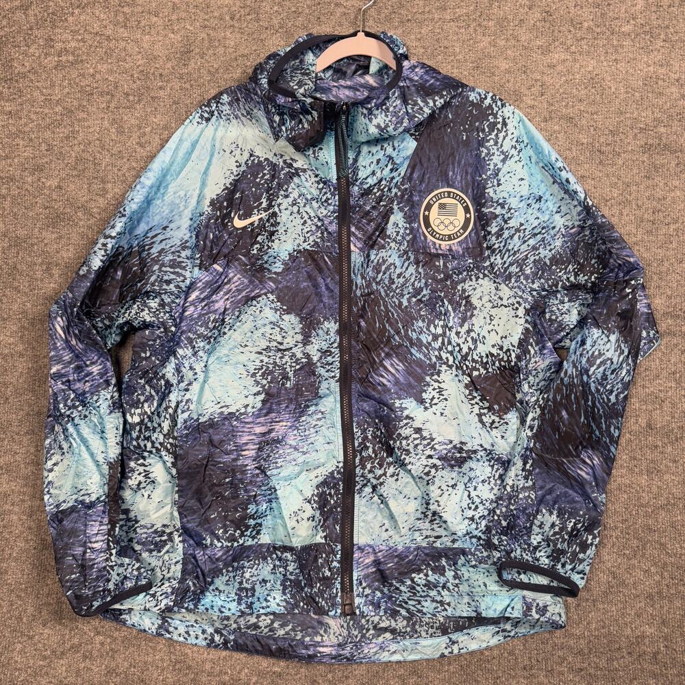 Nike Size Large Windbreaker Jacket‎ Team USA Olympic Blue Lebron James